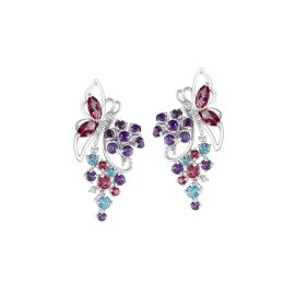Diamond and Gemstone Earrings-Z10220