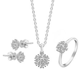 Diamond floral pendant set in white gold