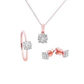 Diamond Necklace Set in White Rose Gold_69640_69832_69715
