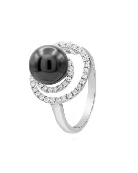 Tahiti Pearl and Diamond Ring_O02371