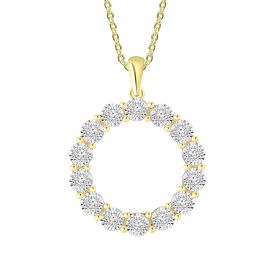 Diamond Pendant With Chain in 18k Gold_O00629