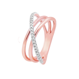 Twisted Diamond Ring in Rose Gold - Image 1