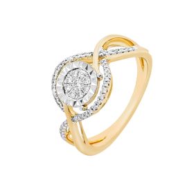 Illusion Diamond Ring in White Yellow Gold - Image 1