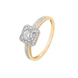  Illusion Diamond Ring in White Yellow Gold_69791