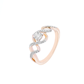 Twisted Illusion Diamond Ring in White Yellow Gold_69796