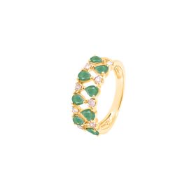 EMERALD DIAMOND RING IN GOLD - Image 1