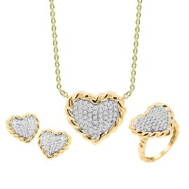 Diamond Studded Heart Pendant In14k Gold