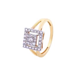 Illusion Diamond Ring in 18k Yellow Gold- Side view