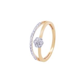 Round Illusion Classic Diamond Ring in Yellow Gold - Image 1