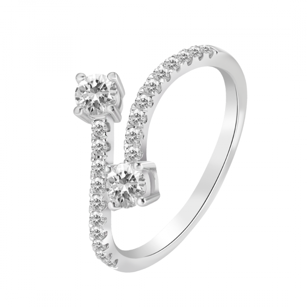 Order wraparound diamond ring in 18k white gold online gcc