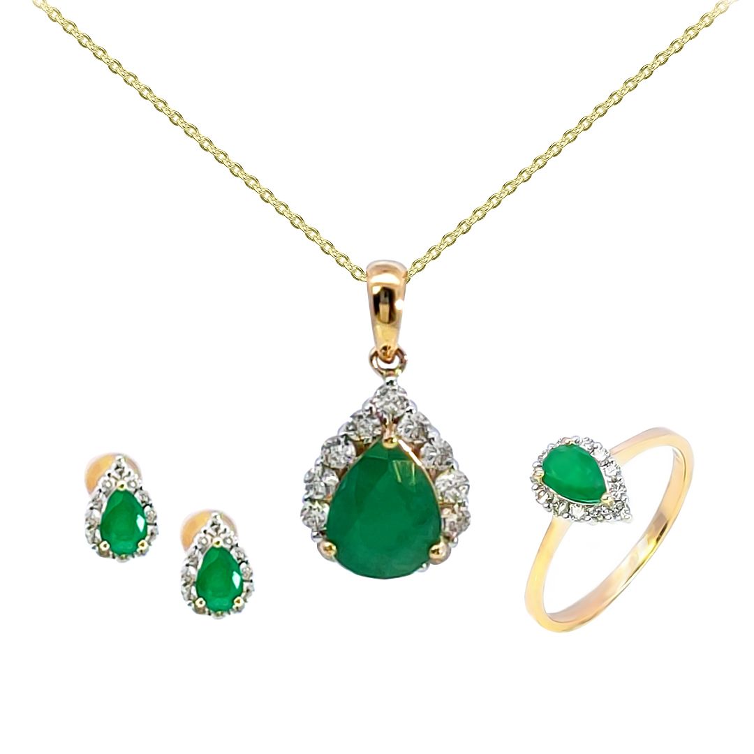 Emerald pendant sets discount