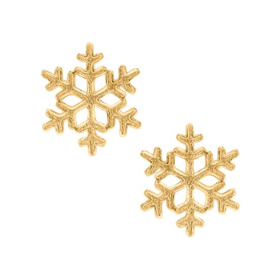 Yellow gold snowflake earrings discount