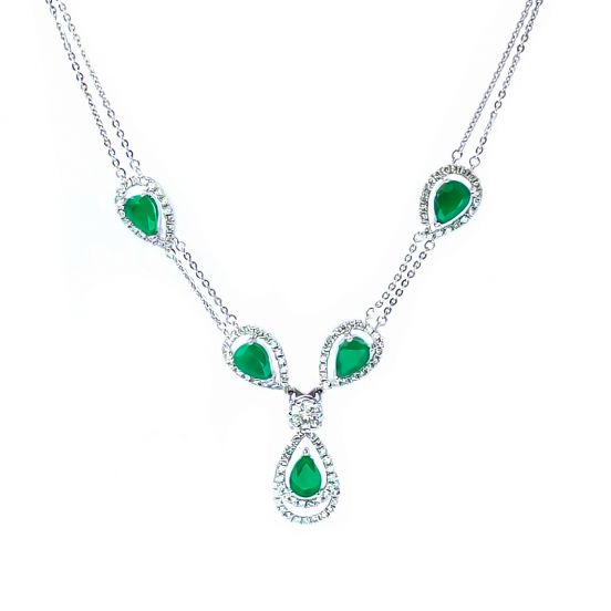 Coronet Smaragd Diamant Halskette
