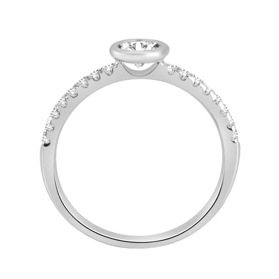 Buy Solitaire Diamond Stand Out Engagement Ring in 18k White Gold Online at Lifestyle Fine Jewelry