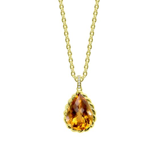 Citrine drop necklace deals